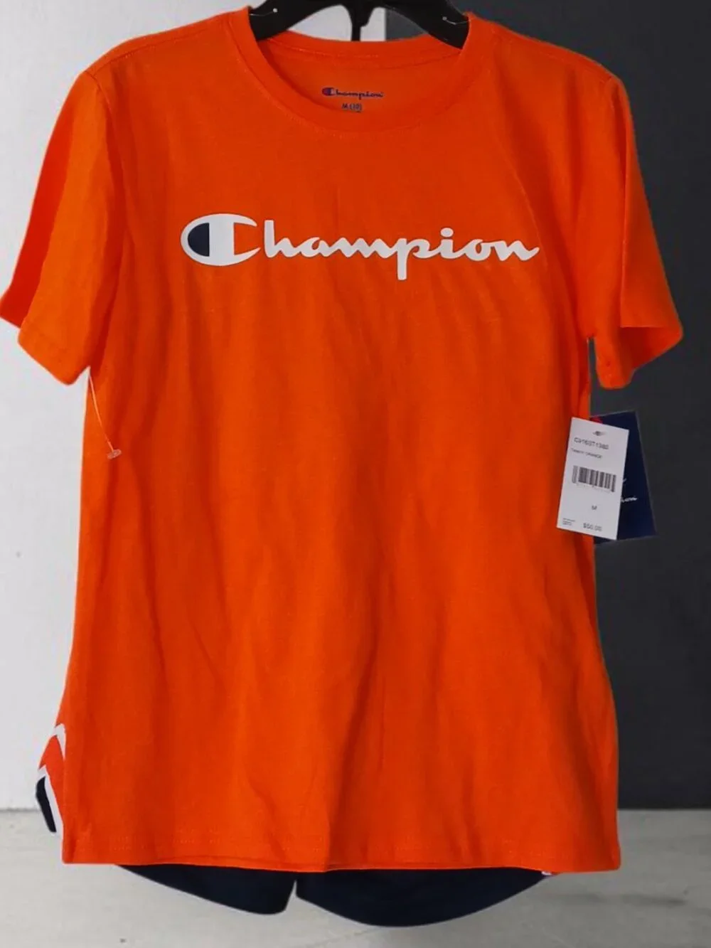 NWT Champion 2-Piece Shirt & Shorts Set | Tangy Orange Medium